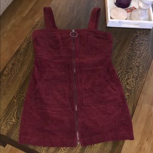 Corduroy zip up dress